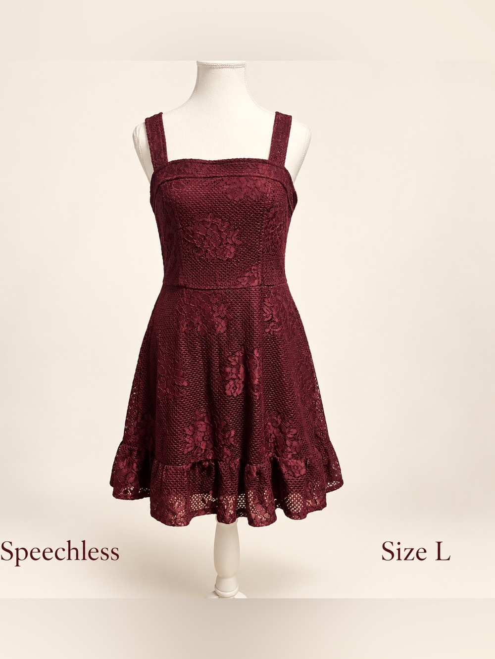 Speechless Burgundy Lace Cocktail Dress Size Large
